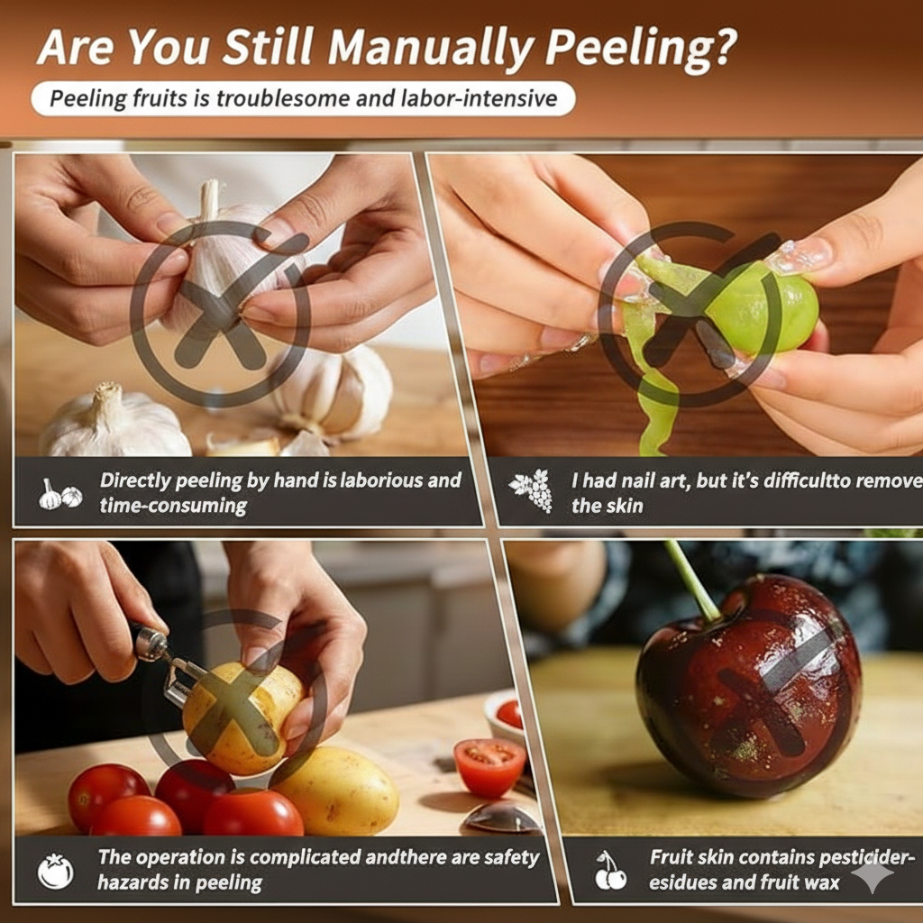 PeelPro 360™ – Peel Garlic, Grapes & Veggies in Second